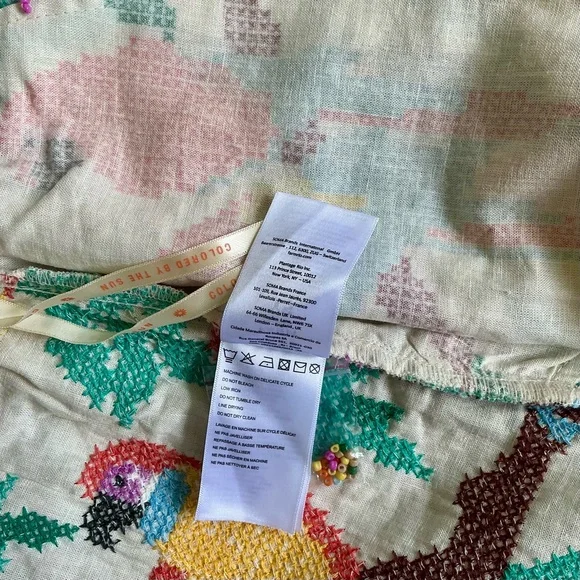 FARM Rio cross stitch linen bird shorts - Picture 7 of 8